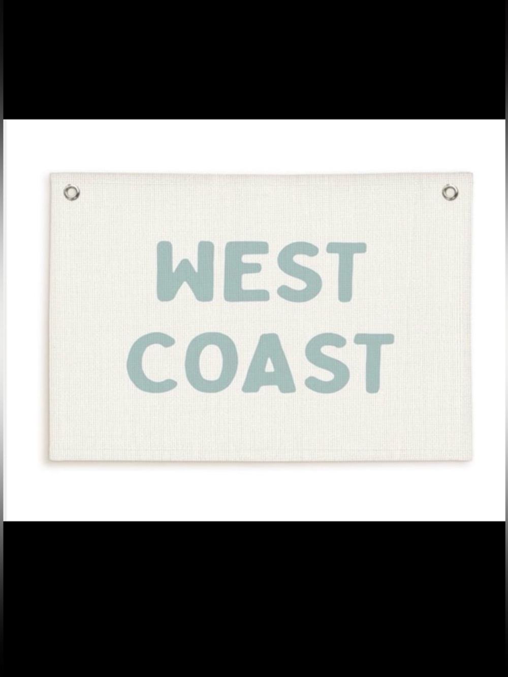 Coastal ‘WEST COAST’ Durable Canvas Pendant Banner Flag-BLUE WHITE